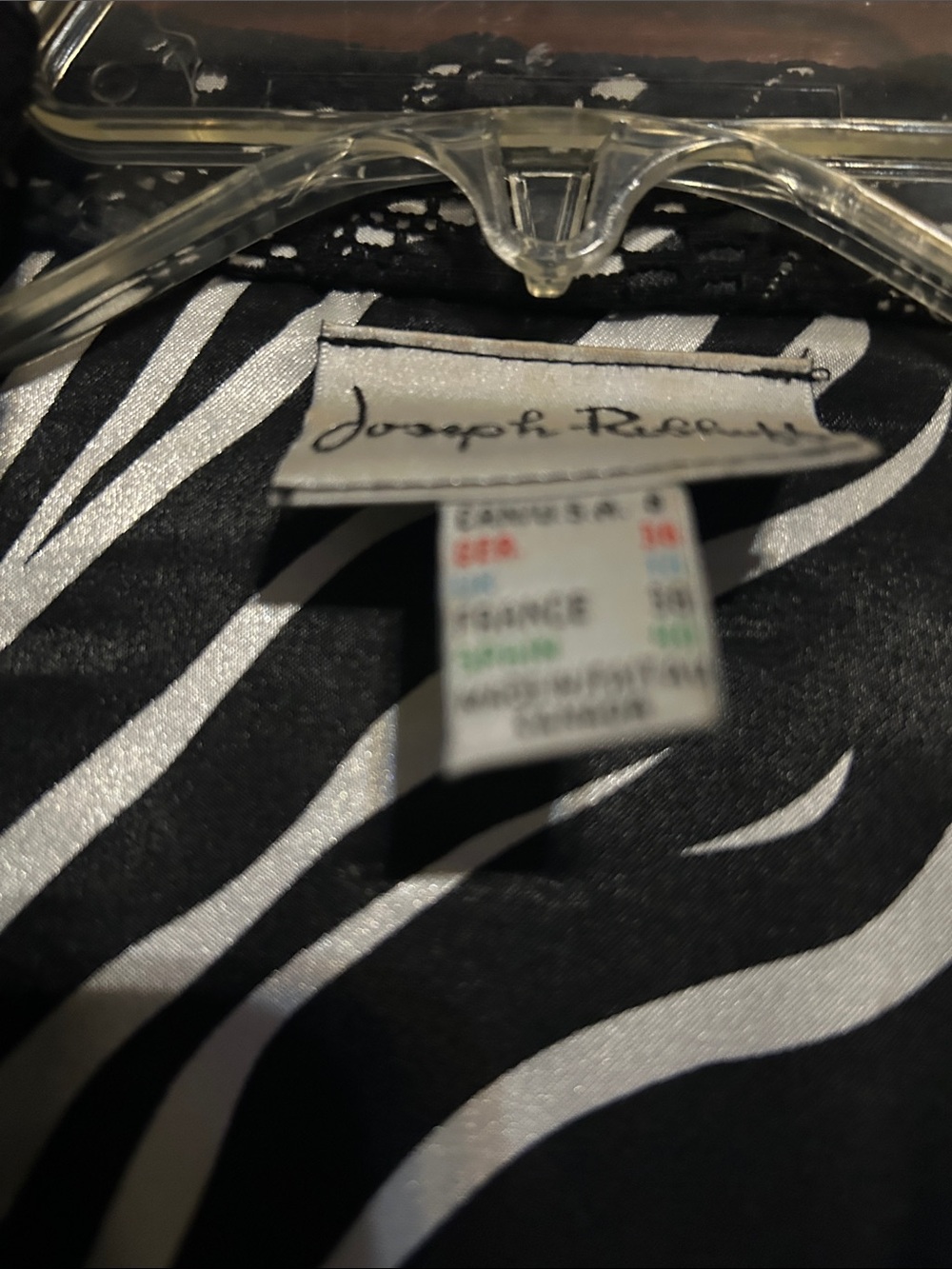 Joseph Ribkoff Black and White Patterned Zebra-Trim Blazer - Picture 3 of 8